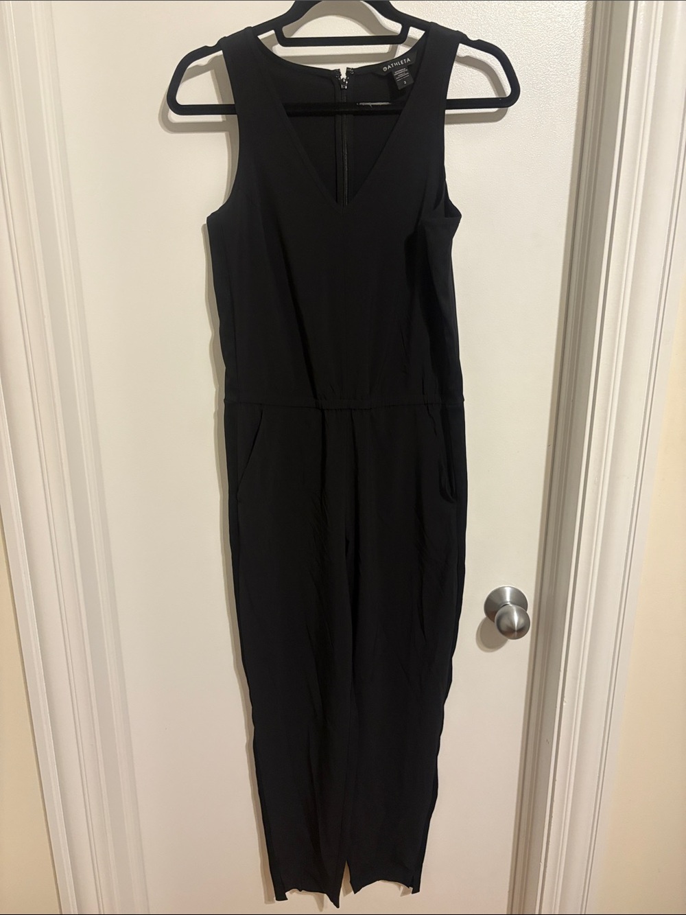 Athleta Black Sleeveless V-Neck Jumpsuit